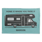 Custom name, text & color Camper Van Kussensloop (Achterkant)