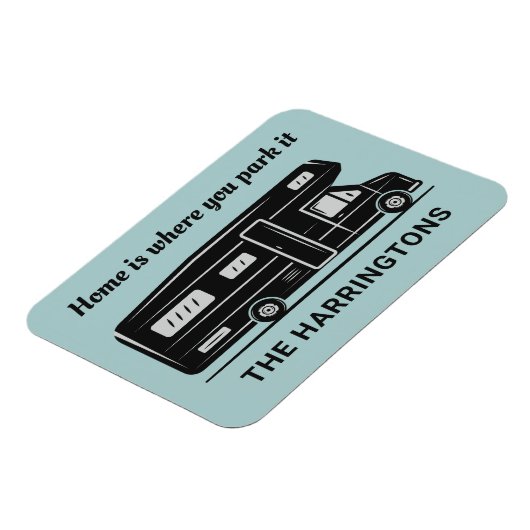 Custom name, text & color Camper Van Magneet (Linkerzijde)