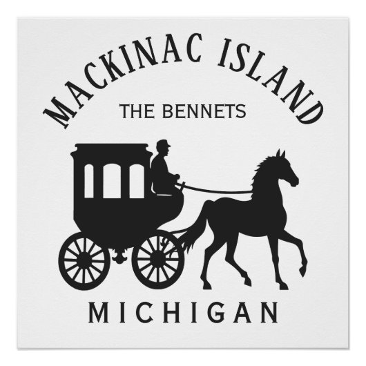 Custom Name, Text & Color Mackinac Island Perfect Poster (Voorkant)