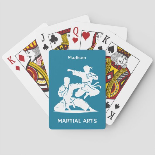 Custom Name, Text & Color Martial Arts Pokerkaarten (Achterkant)