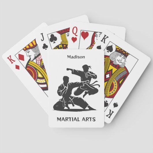 Custom Name, Text & Color Martial Arts Pokerkaarten (Achterkant)