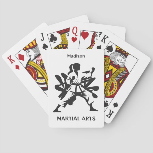 Custom Name, Text & Color Martial Arts Pokerkaarten (Achterkant)