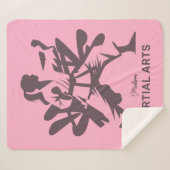 Custom Name, Text & Color Martial Arts Sherpa Deken (Voorkant (horizontaal))