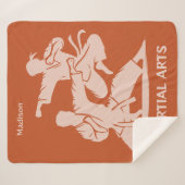 Custom Name, Text & Color Martial Arts Sherpa Deken (Voorkant (horizontaal))