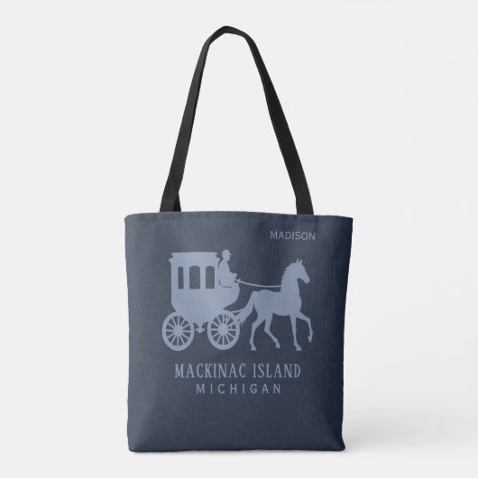 Custom Name & Text Mackinac Island Tote Bag (Achterkant)