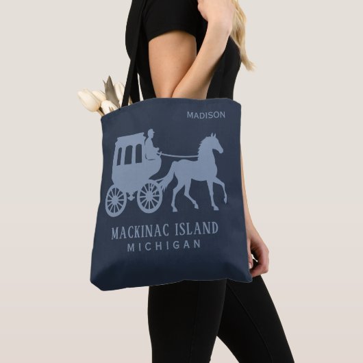 Custom Name & Text Mackinac Island Tote Bag (Dichtbij)