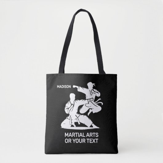 Custom Name & Text Martial Arts Tote Bag (Voorkant)