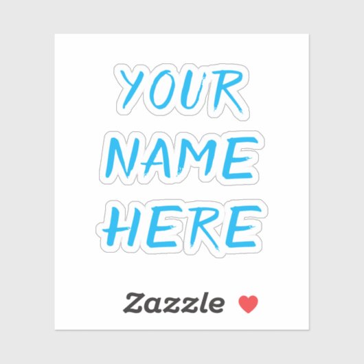 Custom Name Text Script Blue Helmet Stickers (Vel)