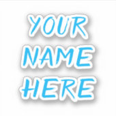 Custom Name Text Script Blue Helmet Stickers (Voorkant)