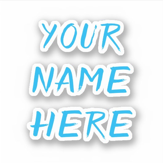 Custom Name Text Script Blue Helmet Stickers (Voorkant)