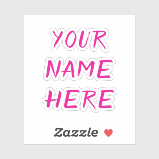 Custom Name Text Script Pink Helmet Stickers (Vel)
