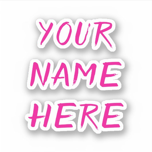 Custom Name Text Script Pink Helmet Stickers (Voorkant)