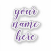 Custom Name Text Script Water Bottle Stickers (Voorkant)