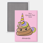 Custom Name & Text Unicorn Poop Magneet (Voorkant / Achterkant)