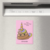Custom Name & Text Unicorn Poop Magneet (Insitu (Vaatwasser))