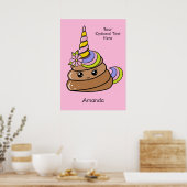 Custom Name & Text Unicorn Poop Poster (Keuken)