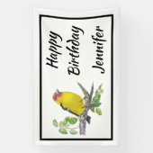Custom Name Text Watercolor Scarlet Tanager Bird Spandoek (Verticaal)