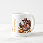 Custom name Thanksgiving turkey fall Koffiemok (Voorkant rechts)