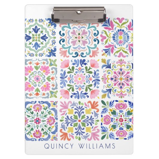 Custom Name Tile Mosaic  Klembord (Voorkant)