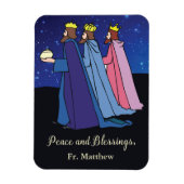 Custom Name Title, Christmas Wishes Three Kings Magneet (Verticaal)