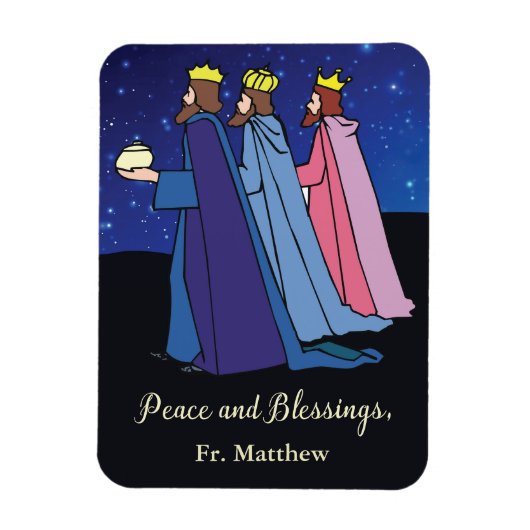Custom Name Title, Christmas Wishes Three Kings Magneet (Verticaal)