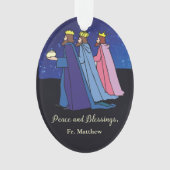 Custom Name Title, Christmas Wishes Three Kings Ornament (voorkant)