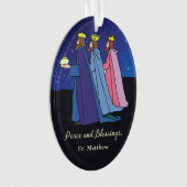 Custom Name Title, Christmas Wishes Three Kings Ornament (voorkant)