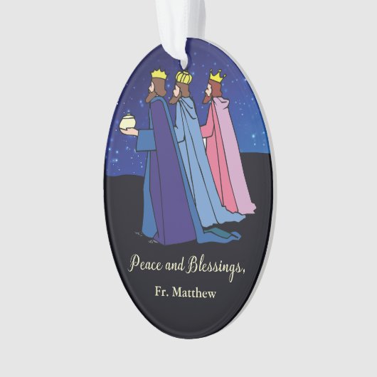 Custom Name Title, Christmas Wishes Three Kings Ornament (voorkant)