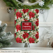 Custom Name Towels Christmas Wreath Accent Bad Handdoek