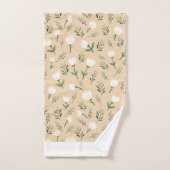 Custom Name Towels – White Floral on Vanilla Bad Handdoek (Handdoek)