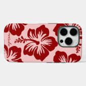 Custom Name Tropical Hibiscus Flower  Case-Mate iPhone Case (Achterkant (horizontaal))
