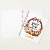 Custom name Unique autumn themed wreath  Planner (Display)