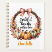 Custom name Unique autumn themed wreath Planner (Voorkant)