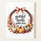 Custom name Unique autumn themed wreath  Planner (Achterkant)