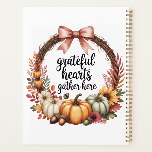 Custom name Unique autumn themed wreath  Planner (Achterkant)