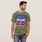 Custom Name USA Patriotic Eagle Semper Fidelis Men T-shirt (Voorkant volledig)