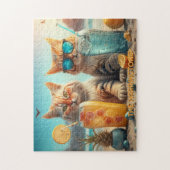 Custom Name Vacation Cat Legpuzzel (Verticaal)