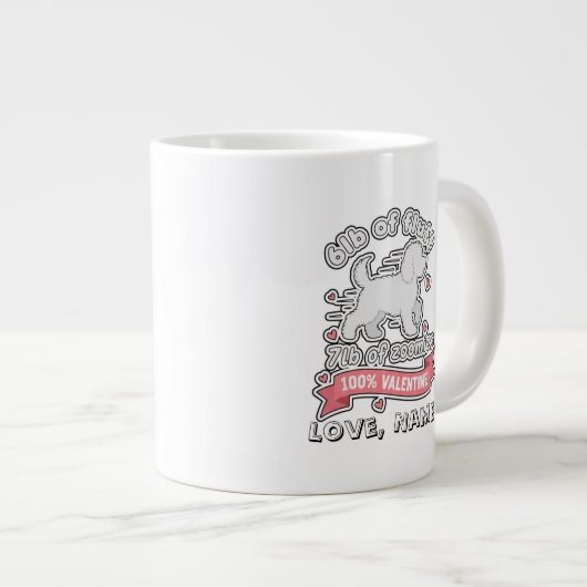 Custom Name Valentine 6lb of Fluff 7lb of Zoomies Grote Koffiekop (Voorkant rechts)