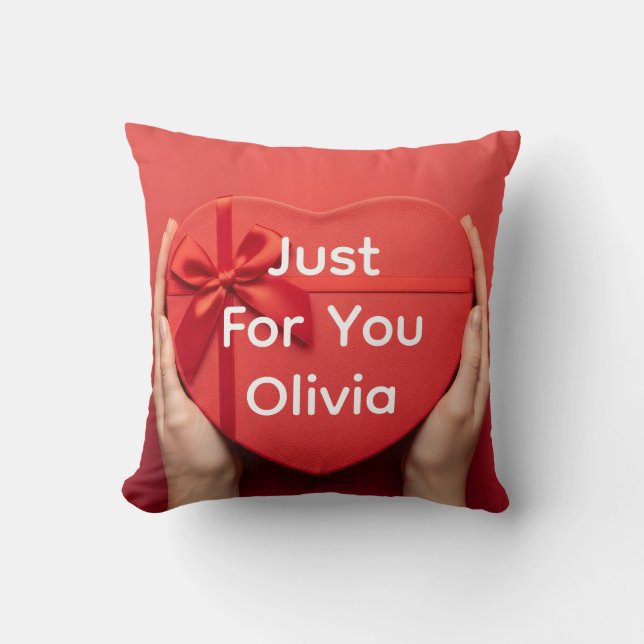 Custom name valentine gift cozy romantic kussen (Voorkant)