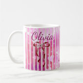 Custom Name Valentine Mug | Personalized Pink Hear Koffiemok (Links)
