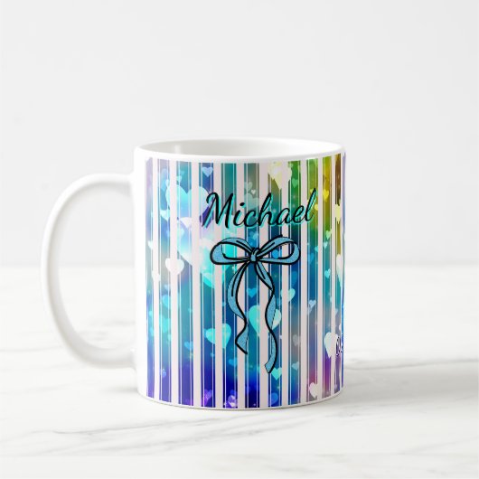 Custom Name Valentine | Personalized Blue For Him Koffiemok (Links)