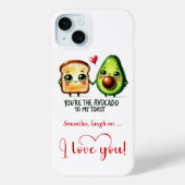 Custom Name Valentine Phone Case with Funny Food (Achterkant)