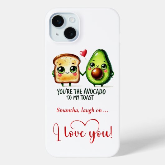 Custom Name Valentine Phone Case with Funny Food (Achterkant)