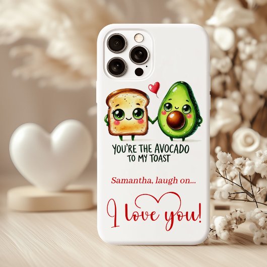 Custom Name Valentine Phone Case with Funny Food