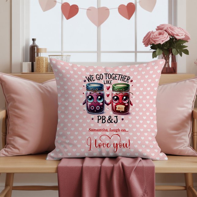 Custom Name Valentine Pillow Cute Food Art Kussen (Custom Name Valentine Pillow Cute Food Art)