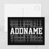 CUSTOM NAME Vanishing Volleyball Team Player Briefkaart (Voorkant / Achterkant)