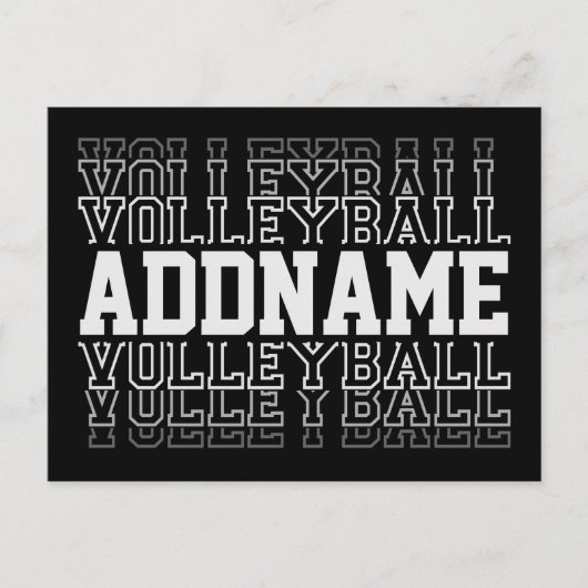 CUSTOM NAME Vanishing Volleyball Team Player Briefkaart (Voorkant)
