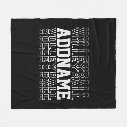 CUSTOM NAME Vanishing Volleyball Team Player Fleece Deken (Voorkant (Horizontaal))