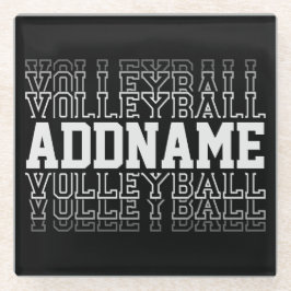 CUSTOM NAME Vanishing Volleyball Team Player Glazen Onderzetter