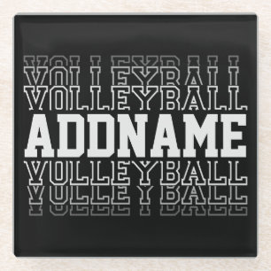 CUSTOM NAME Vanishing Volleyball Team Player Glazen Onderzetter